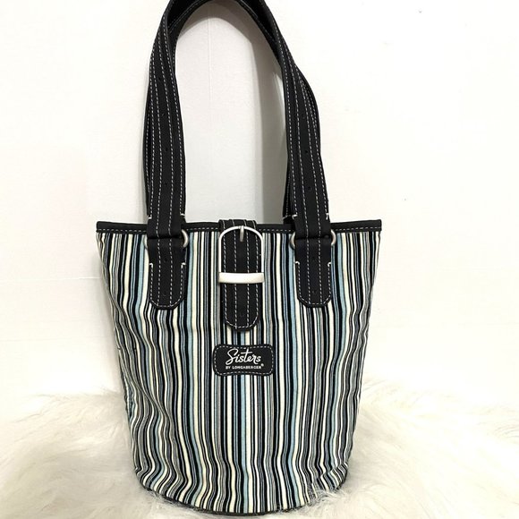 Sisters by Longaberger Mini Striped Bucket Purse - Picture 1 of 12